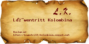Löwentritt Kolombina névjegykártya